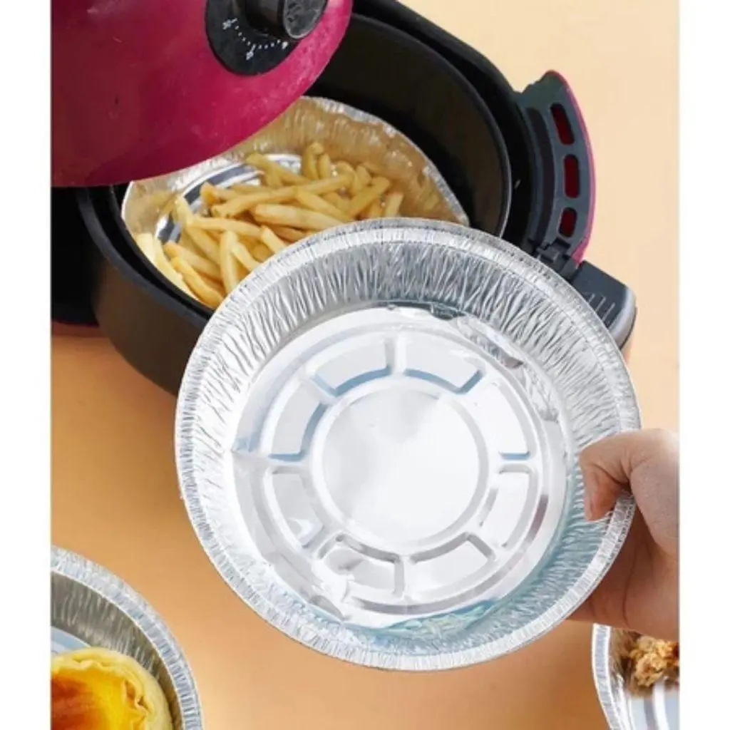10 Pcs Alumunium Foil Tray / Kertas Aluminium Cup / Alas Air Fryer alumunium anti lengket / Alumunium Foil Cup Alas panggang Aluminium Alas Baking Air Fryer Kertas Penyerap Minyak Anti Lengket MLH  AK15