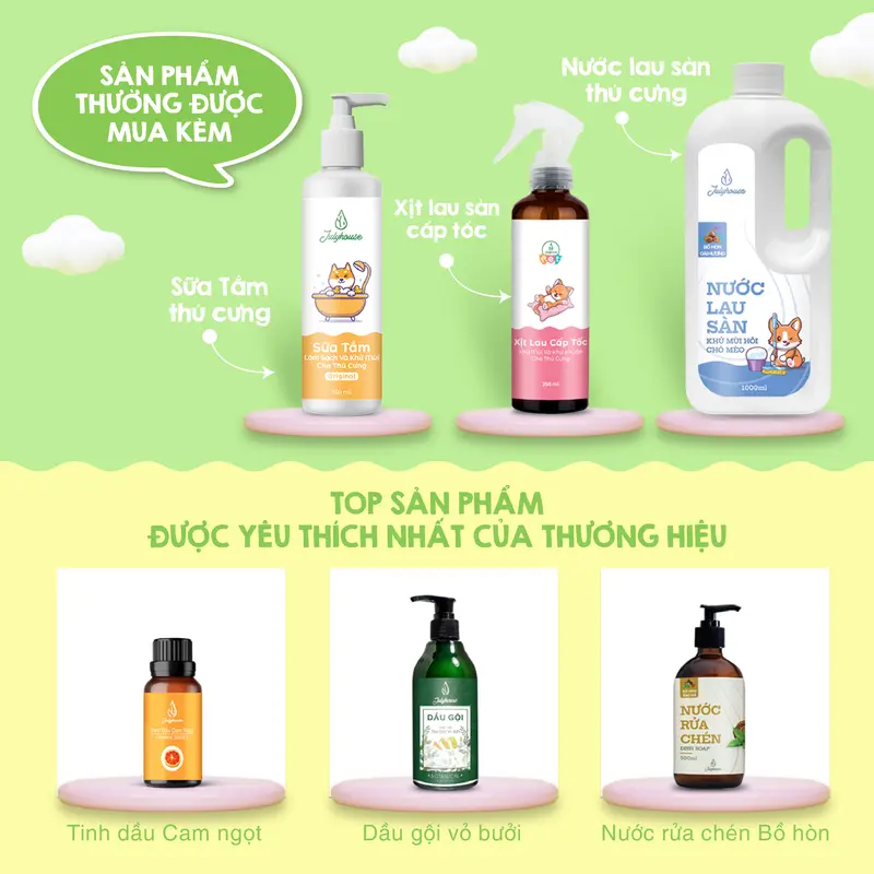 [Deal sốc] Body Mist cho thú cưng 100ml JULYHOUSE dưỡng lông mượt, an toàn, khử khuẩn 7