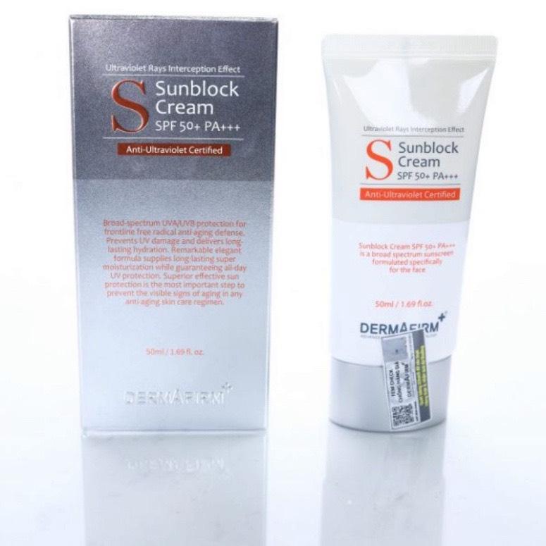 Kem Chống Nắng Dermafirm SPF 50+ PA+++ Hàn Quốc Cho Da Dầu, Da Khô, Da Mụn, Da Nhạy Cảm 50ml