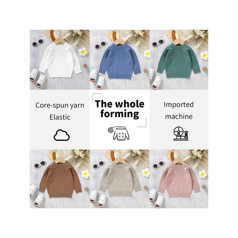 Product Introduction of Toddler Autumn Winter Knit Sweaters Long Sleeve Round Neck Solid Color Knitwears 40