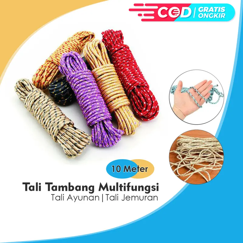 Tali Ayunan Tali Tambang Jemuran Multifungsi 10 Meter 0