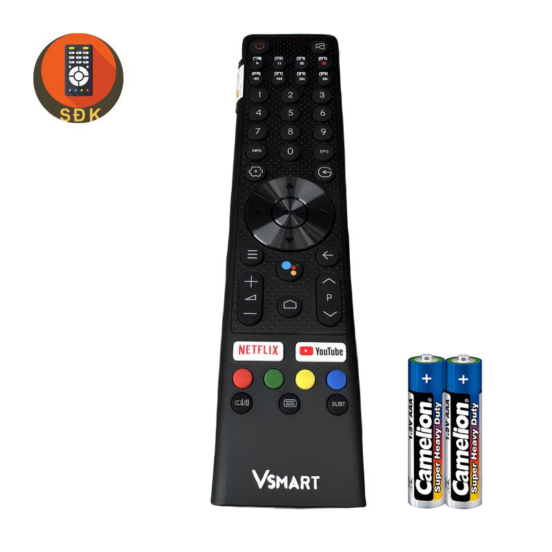 Điều khiển Tivi VSMART giọng nói kèm Pin-Remote Tivi VSMART. v smart