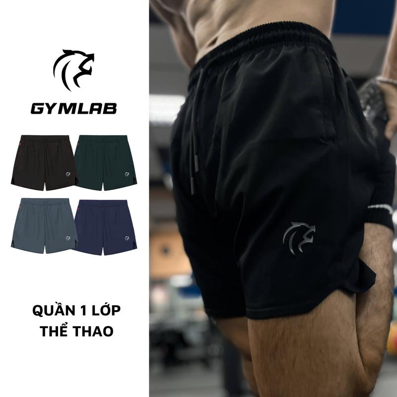 Quần đùi nam tập gym, chạy bộ thể thao Gymlab form 6 inch trên gối vải gió thoáng mát 0