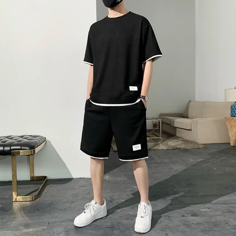 Bộ Cộc Nam Nữ Mùa Hè Gồm Quần và Áo, Chất Vải Tổ Ong co dãn 4 chiều, mềm mát 1