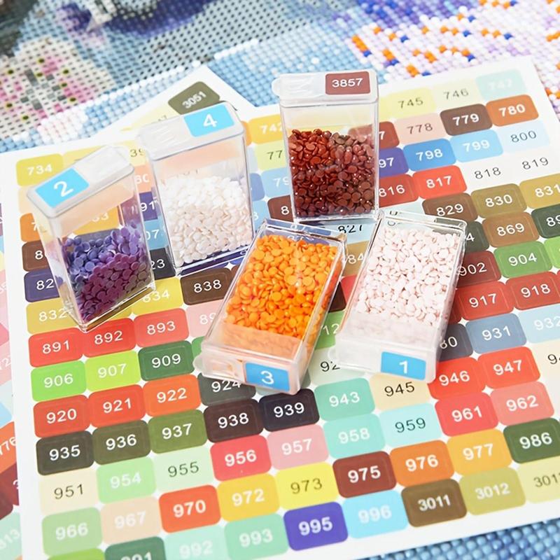 Colorful Number Stickers, 4 Sheets Colorful Number Label, DIY Sticker Accessories for Home Decoration, Diamond Art Painting Labels 5