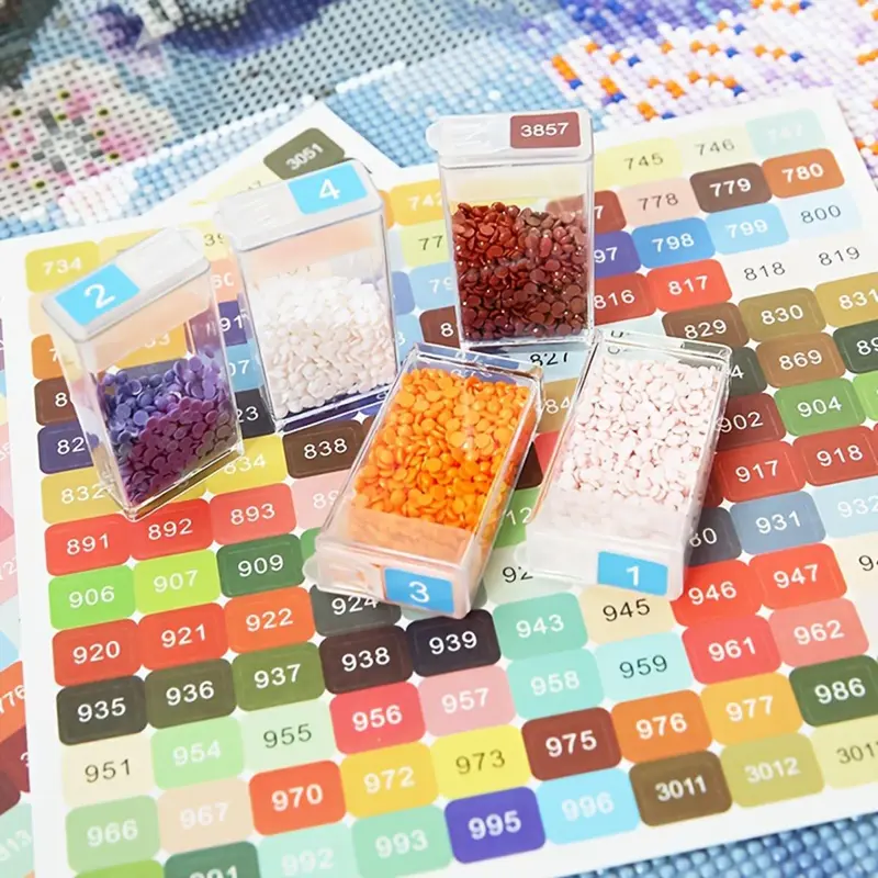 Colorful Number Stickers, 4 Sheets Colorful Number Label, DIY Sticker Accessories for Home Decoration, Diamond Art Painting Labels 5
