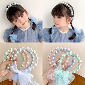 BANDO MUTIARA TALI KEPANG ANAK PEREMPUAN KOREAN STYLE / HEADBAND KOREA MUTIARA ANAK