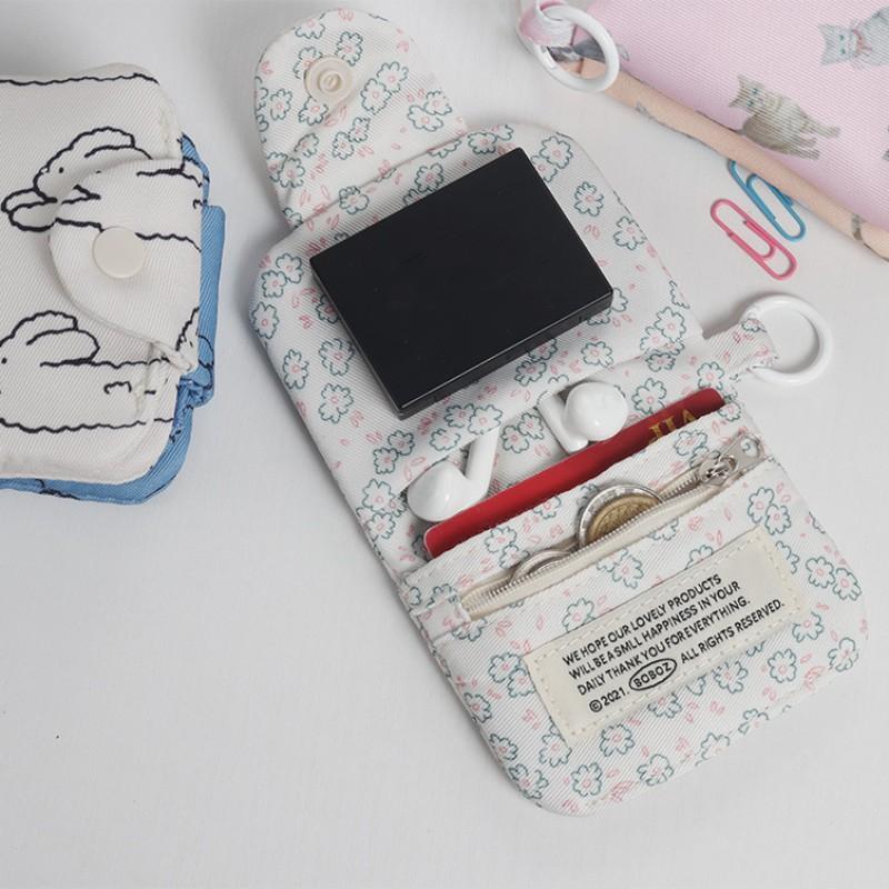 1pc Cute Student Card Simplicity Floral Korean Fashion Wallet Card Holder for Girls PortableSmall Storage Bag 4