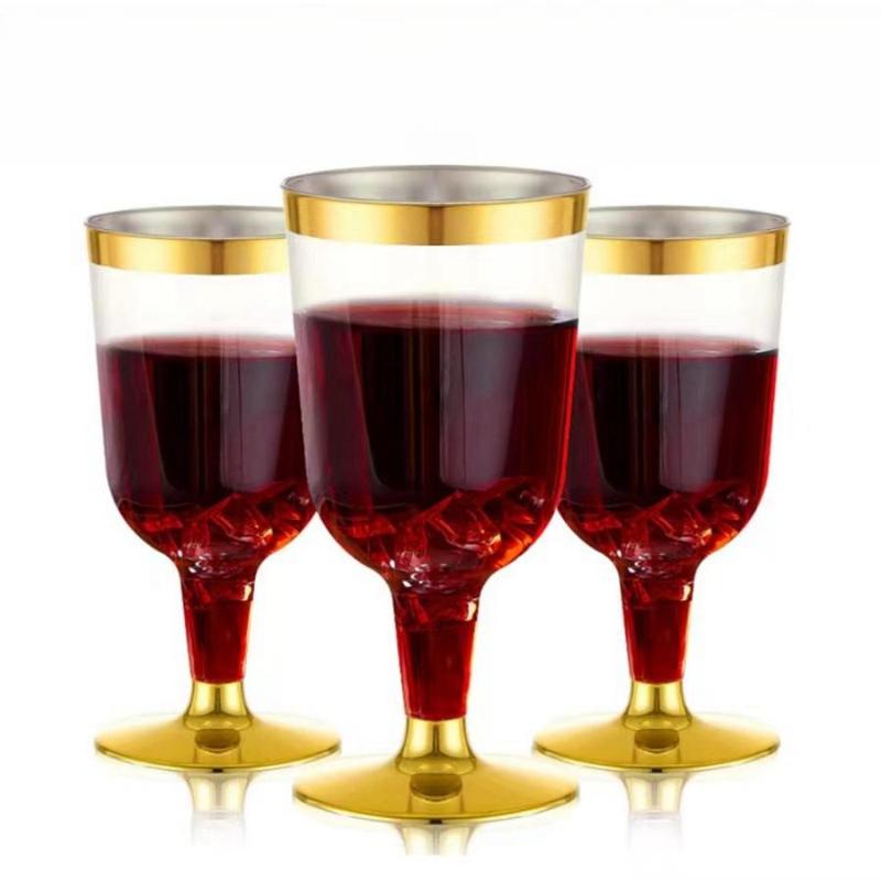 Product Introduction of Disposable Plastic Wine Cups, 10pcs/set Elegant Reusable Wine Goblet, Champagne Cup, Party Supplies for Wedding Birthday 0