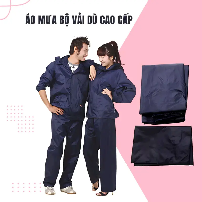 Áo Mưa Bộ Vải Dù Cao Cấp Có Phản Quang Chống Thấm Cực Tốt. 4