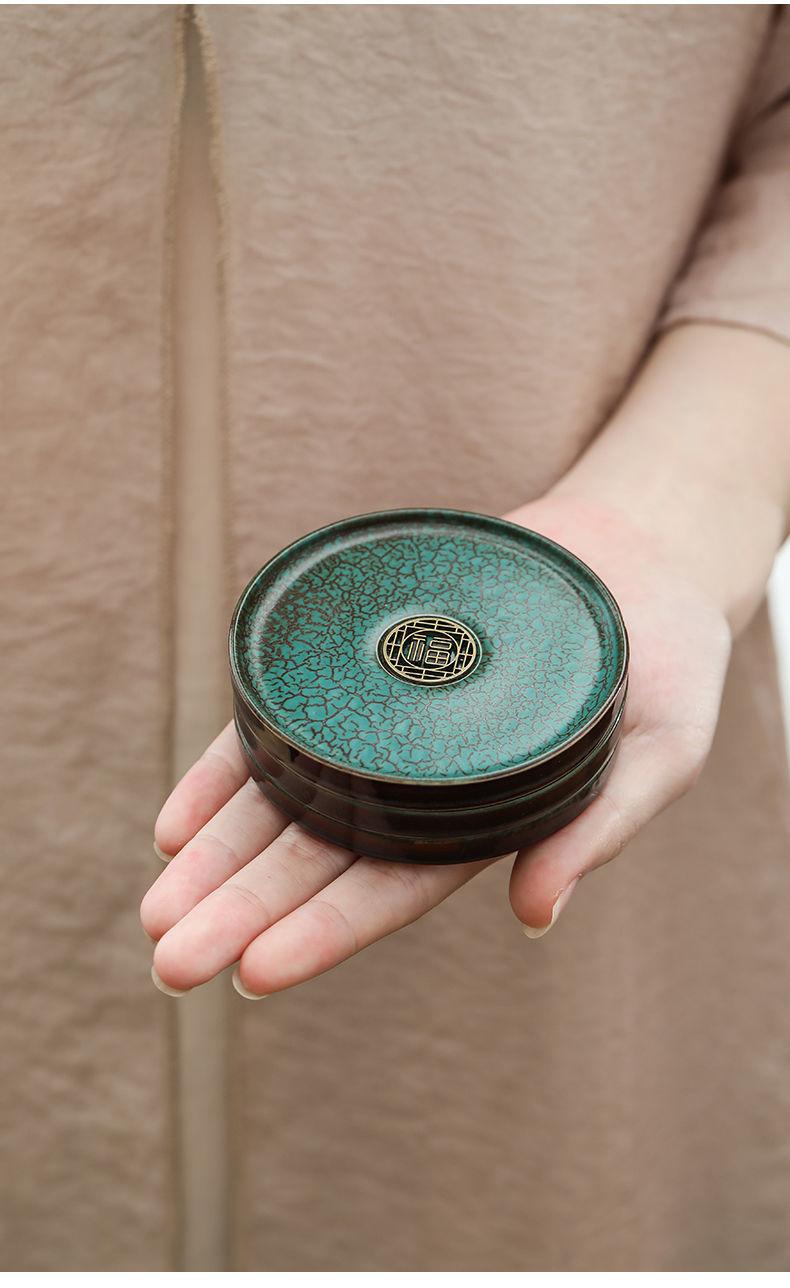 Product Introduction of [2789 People Collected] High-end Green Glaze Kung Fu Tea Coaster Small Tea Tray Ceramic Kung Fu Tea Set Accessories Tea Ceremony Heat Insulation Coaster Tea Set Accessories 17