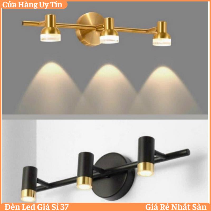  Đèn soi tranh Đèn rọi gương 3 bóng điều chỉnh được góc chiếu 