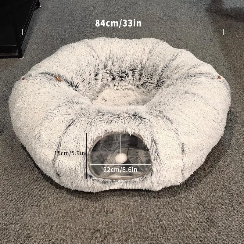 Foldable Cat Tunnel, 1 Count Portable Long Plush Cat Nest, Cat Tunnel Toy, Pet Supplies for Indoor Outdoor Use 1