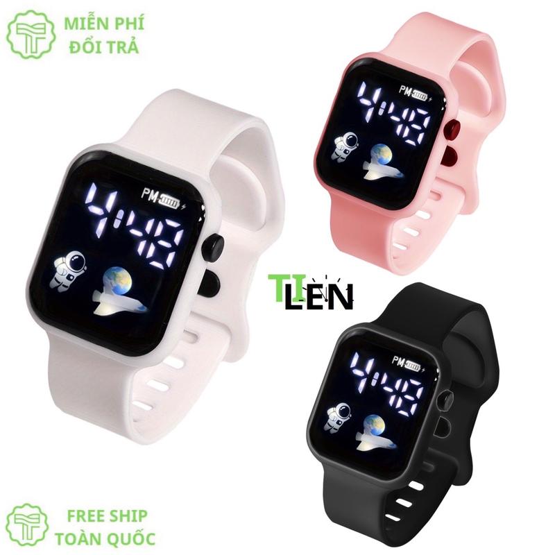 Đồng hồ điện tử màn hình Led _Trái Đất_ Xem giờ và ngày tháng, Không Nghe Gọi, Chống nước Nam Nữ đeo tay