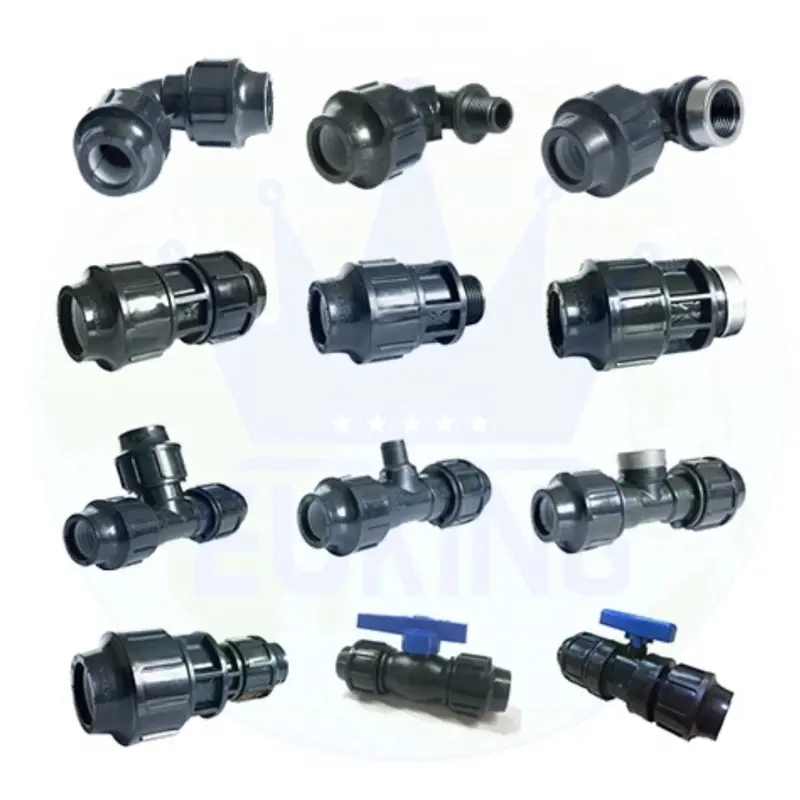 Phụ kiện HDPE 25, ống nước sạch,ống đen nước máy Cút góc, Măng sông, nối, tê, van,đầu bịt 25 hdpe