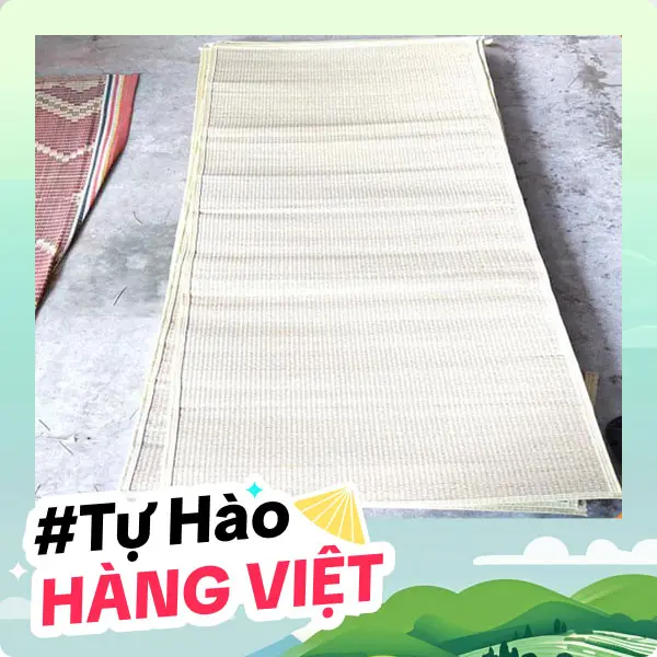 Chiếu Cói Cá Nhân Viền Xanh Quân Đội - Chiếu Văn Phòng Nhỏ Gọn Kích Thước 0.8 / 0.9 / 1m / 1m2 0