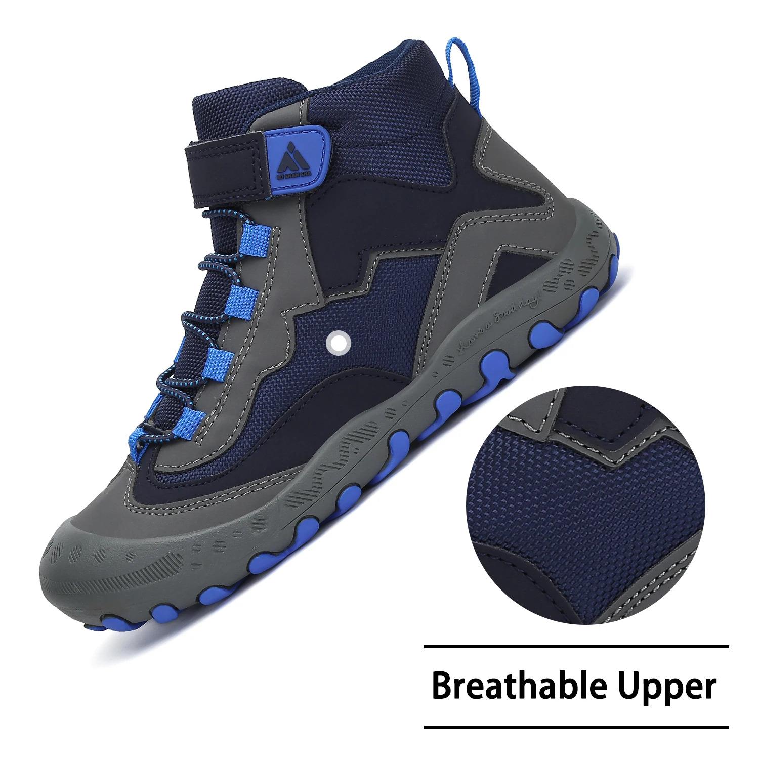 Scarpe da esterno per bambini, resistenti all'acqua, scarponi da trekking, anticollisione, antiscivolo, scarpe da ginnastica alla caviglia per bambini_voghion.com