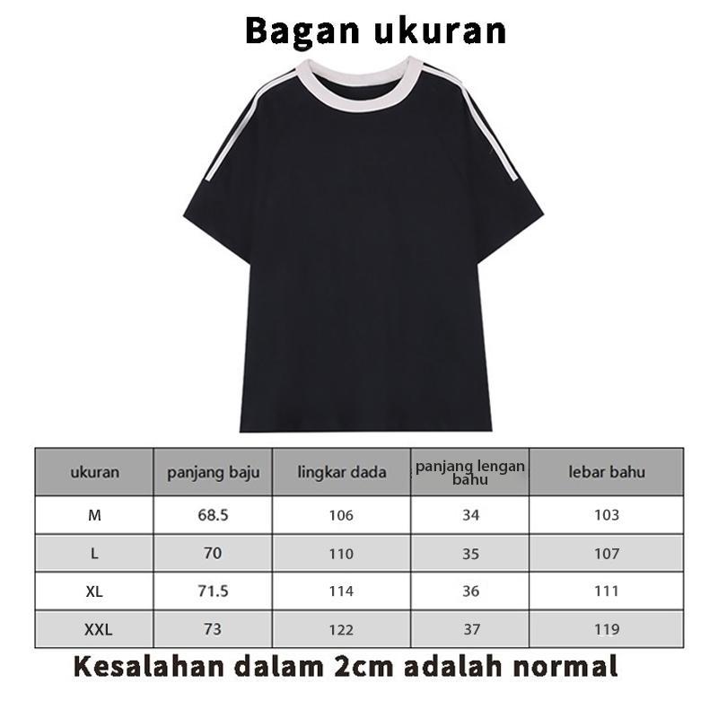 Product Introduction of Tshirt Lengan Pendek Garis Tiga Baju bola Snoopy Korean Style Kaos Longgar 100% Cotton 0