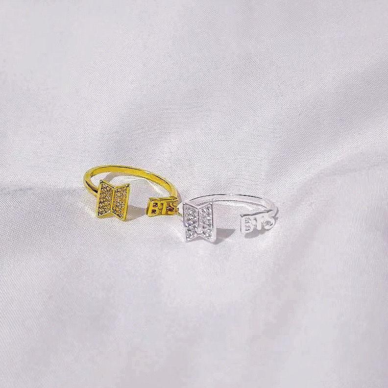 Product Introduction of LL'S|BTS Army Logo Open Ring, Gold Silver, Free gift Box fashionable 21