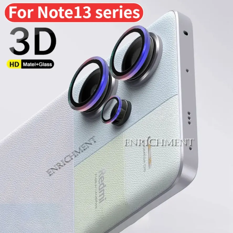 Phone Camera Lens Screen Protector for Xiaomi Redmi Note13 Note 13 Pro + Plus 5G Upgraded Metal Ring Tempered Glass Bumper Back Cover For Redmy Not 13Pro 4G Product Description