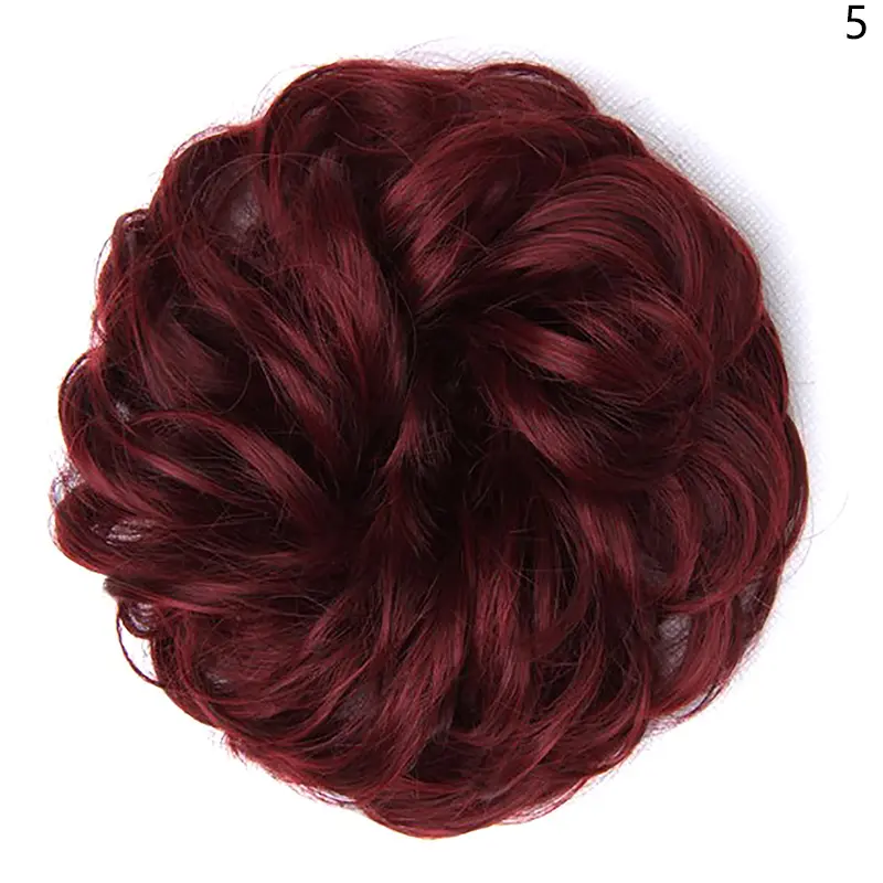Tóc Giả Búi Tóc, Tóc Tổng Hợp, Tóc Nối Đuôi Ngựa Cho Nữ, Scrunchie, Sóng Co Giãn, Kiểu Tóc Xoăn, Bọc Scrunchie 7