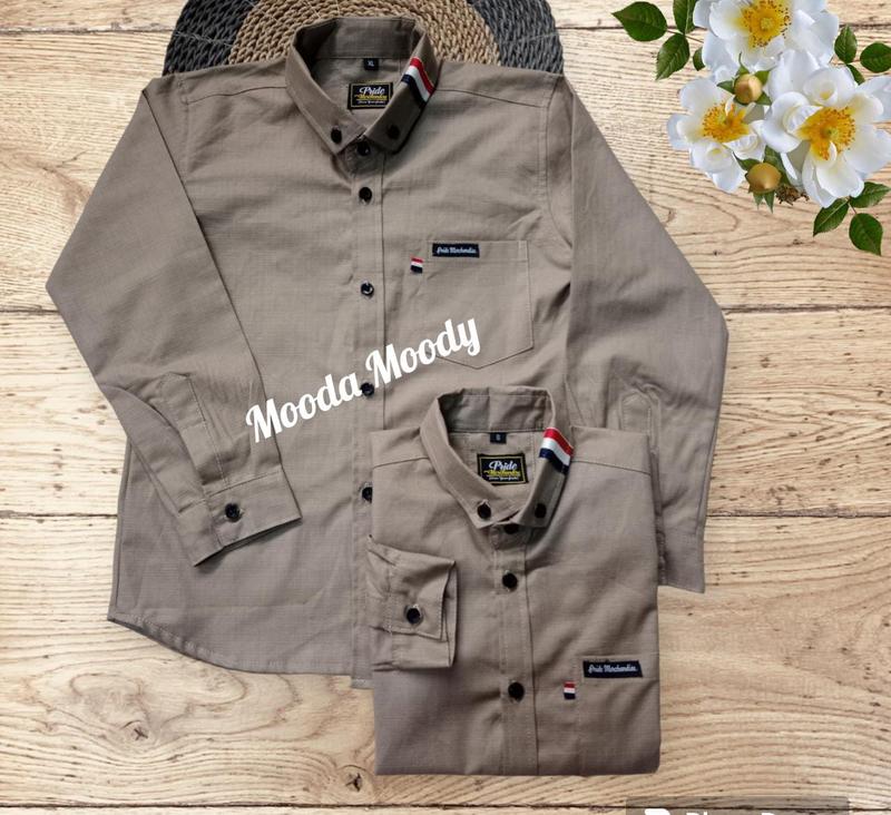 Mooda Moody - Kemeja Anak Lengan Panjang Warna Coklat Muda Kemeja Anak Warna Coklat Fashion 1