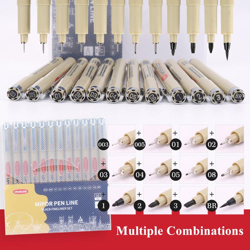 Bút Đánh Dấu Manga Black Fineliner, Đồ Dùng Nghệ Thuật, Không Thấm Nước, Phác Thảo, Bút Sakura Pigma Micron, Bút Lót Sắc Tố, Văn Phòng Phẩm Nhật Bản