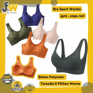 UW25 Pakaian Dalam Wanita Sports Bra Ice Silk Seamless Bra Yoga Olahraga