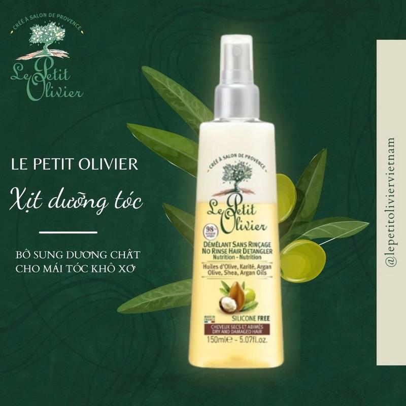 Xịt dưỡng tóc hư tổn Dầu olive, Bơ Hạt Mỡ và Dầu Argan 150ml Le Petit Olivier Women Chăm Sóc Tóc mềm mượt thơm lâu