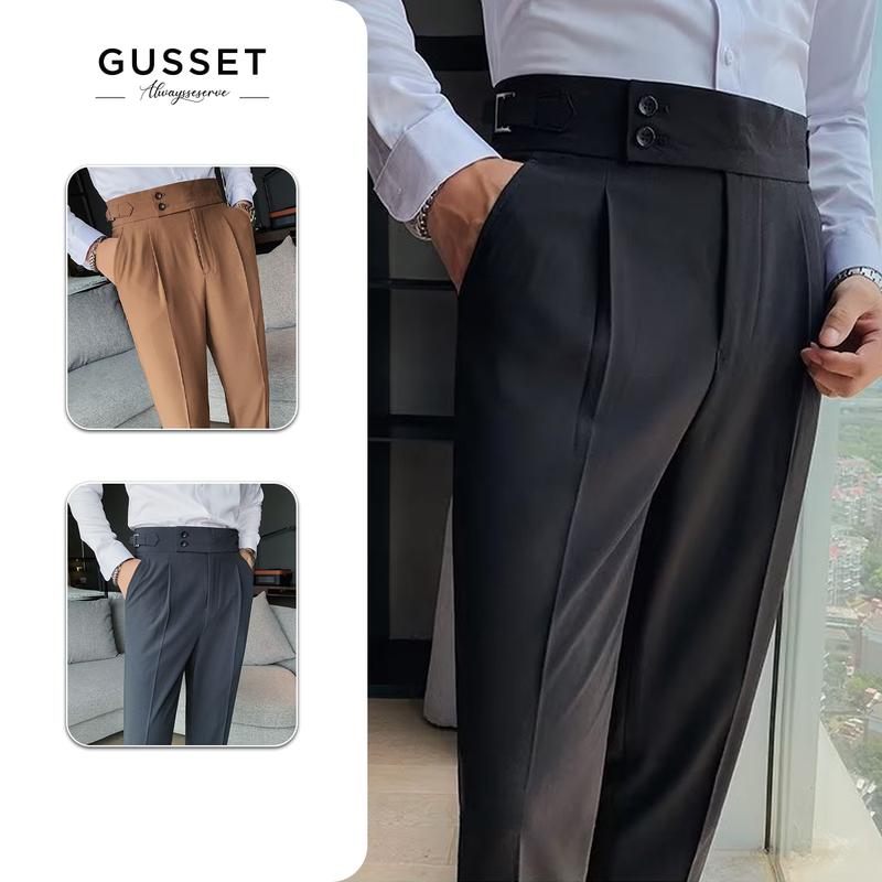 Quần Tây Âu Nam cạp cao Chất tuyết Mưa Sidetab Trouser - QAD01 Menswear Pants