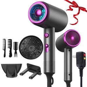 Potente kit de secador de pelo iónico (1 juego), que incluye secador de pelo y concentrador y difusor y 3 peines y manual para colgar, herramienta profesional para peinar el cabello, regalo de invierno y año nuevo