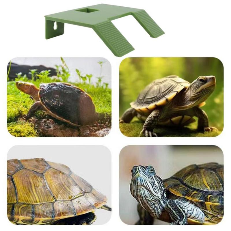 Product Introduction of Reptiles Climbing Ladder Plastic Turtle Basking Platform Double Ladder Green Turtle Basking Terrace with Suction Cup Turtle Climbing Platform Aquarium 8