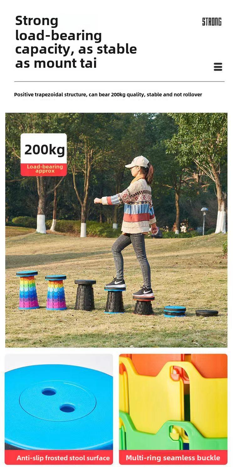 Product Introduction of Outdoor retractable stool Retractable portable stool Outdoor camping line small chair adjustable ultra light fishing stool 6