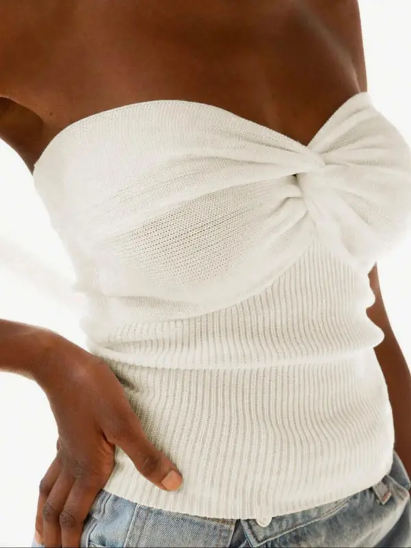 Women's Solid Color Strapless Tube Top – Trendy, Elegant & Sexy for Summer Travel, Festivals & Everyday Wear 4