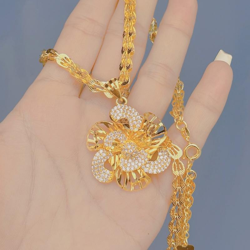  Dây phụng 5 li mặt hoa xoáy đính đá sang  Dây Chuyền Trang Sức TiTan 