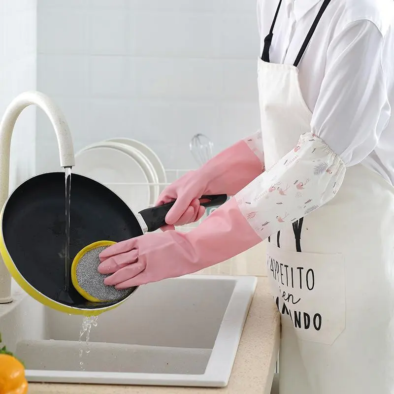 Găng tay rửa bát lông cừu, ấm áp và bền, không thấm nước, găng tay làm sạch nhà bếp, thích hợp để làm sạch 2