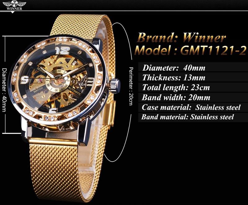 Product Introduction of Men's mechanical watches New Fashion Classic Hollow Rhinestone Manual Manipulator Men's Watch 24