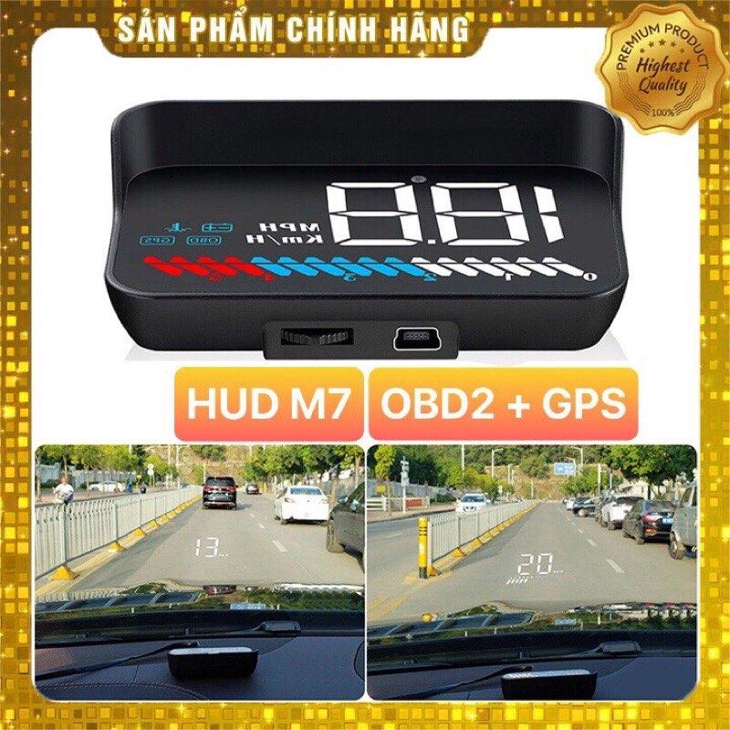 Bộ HUD Ô tô M7 OBD GPS Hiển Thị Tốc Độ Thông Tin Lên Trên Kính Lái chính hãng