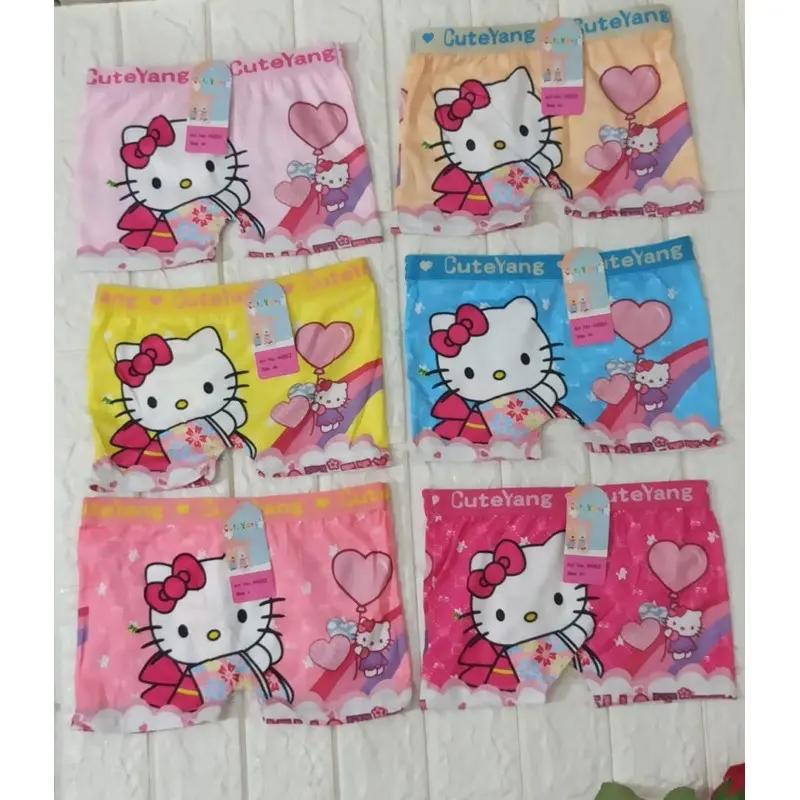 12Pcs Celana Dalam BOXER Anak Perempuan Motif Kartun