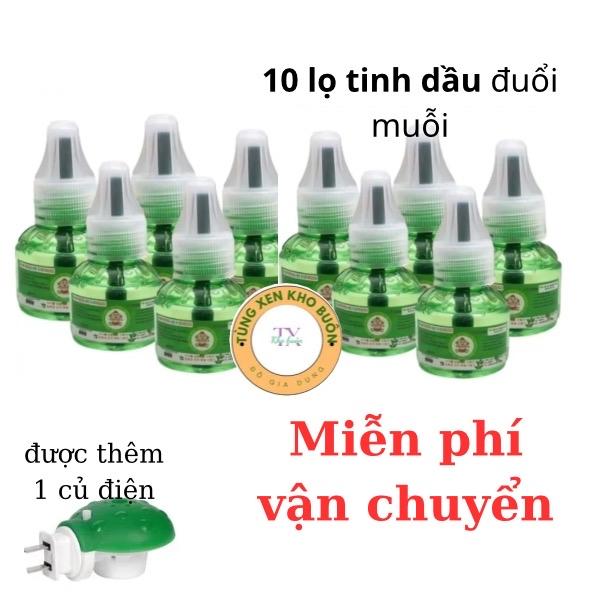 10 lọ tinh dầu đuổi muỗi ( được kèm 1 củ điện) Bắt Muỗi, Máy đuổi muỗi, Máy bắt muỗi, đèn bắt muỗi