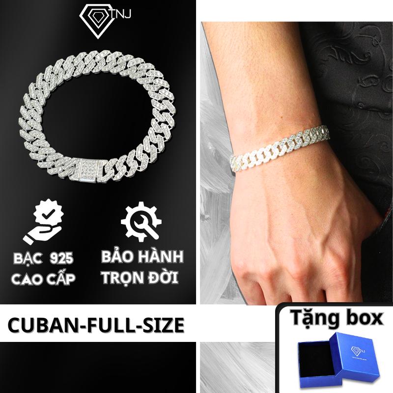 Lắc tay cuban bạc nam bản nhỏ 9mm sang trọng phong cách LTA0171 - Trang Sức TNJ