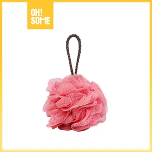 OHSOME - Solo Corner Bath Ball Puff Alat Mandi Warna Pink Rose