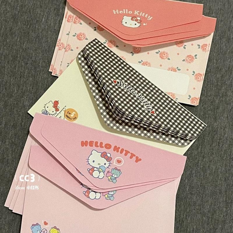 Phong Bì Giấy Kraft Hello Kitty, Phong Bì Giấy Thư, Hoạt Hình Hoạt Hình Ins Dễ Thương, Bộ Đồ Sáng Tạo, Thích Hợp Cho Năm 2025, Phong Bì Thư Chúc Phúc 1