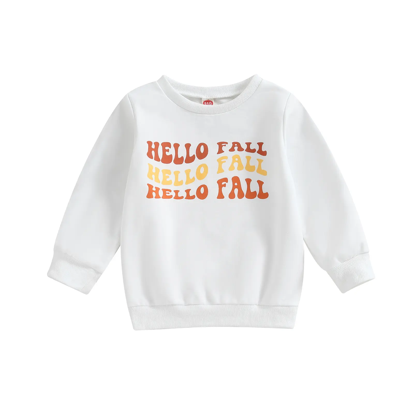 Autumn Sweatshirts for Girls White Long Sleeve Letter Print Loose Fit Pullover Tops