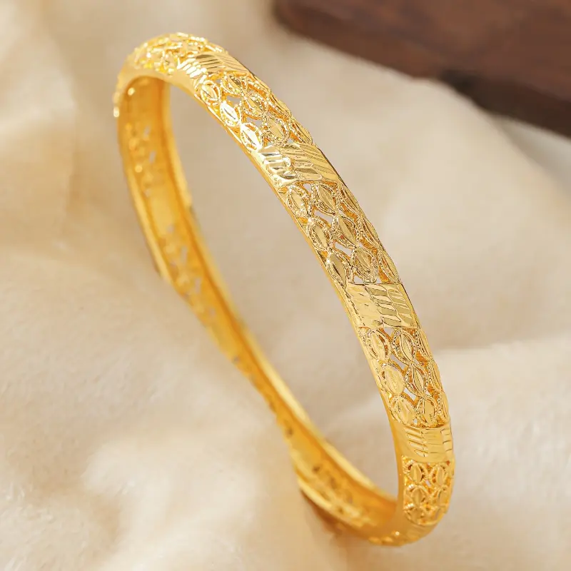 3pcs set of Middle East Dubai jewelry for brides, luxurious national style Golden-plated bracelets, African Ethiopian Women's wedding bracelet sets suitable daily wear by women, all-season accessories mother's day gift 6