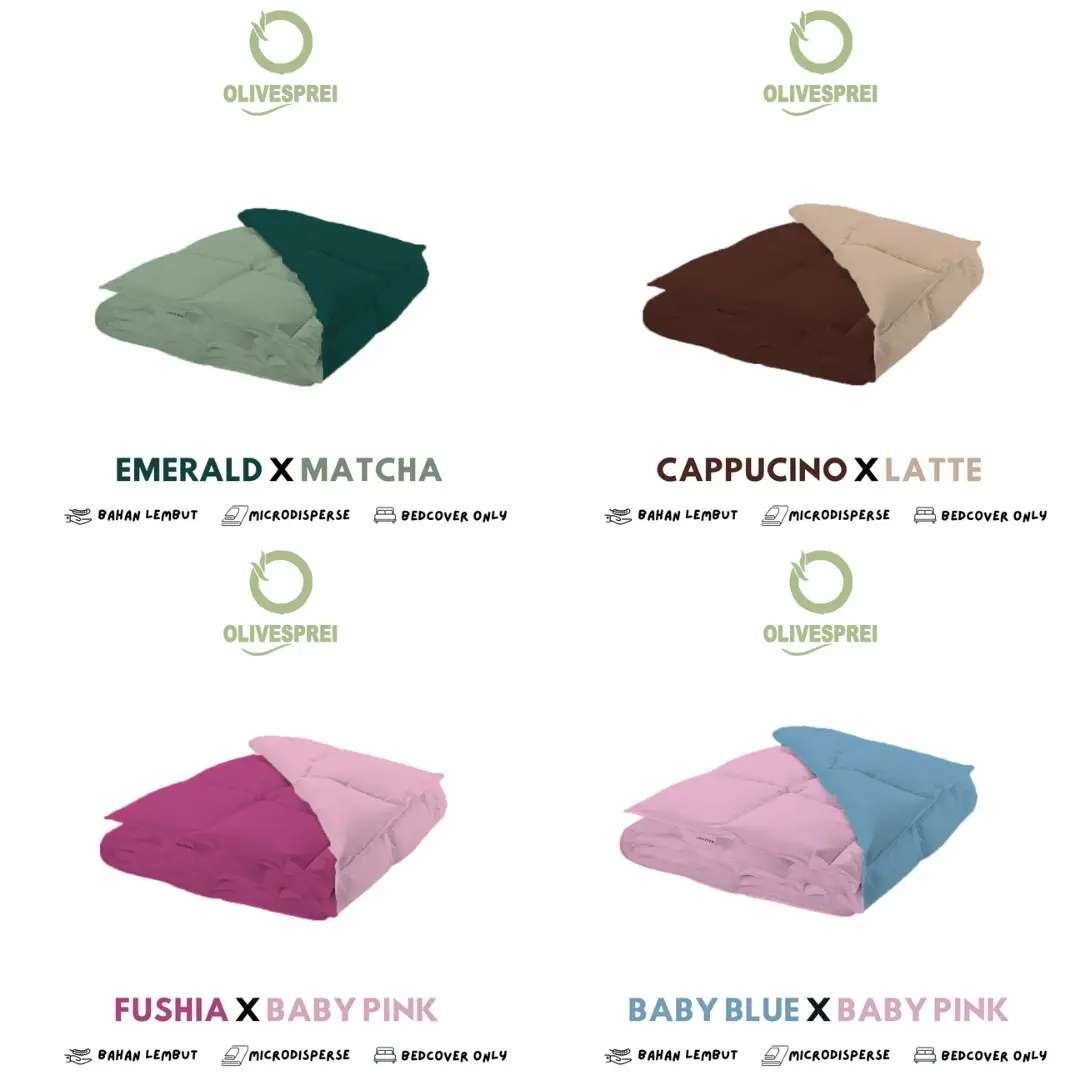 BEDCOVER SAJA two tone / Dua warna dengan TAS MIKA