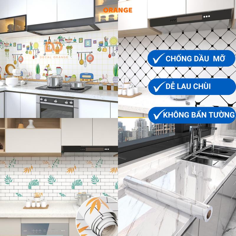 Giấy dán bếp, Decal dán bếp, chống dầu mỡ, tráng nhôm, cách nhiệt, dễ lau chùi, khổ 0,6x1m