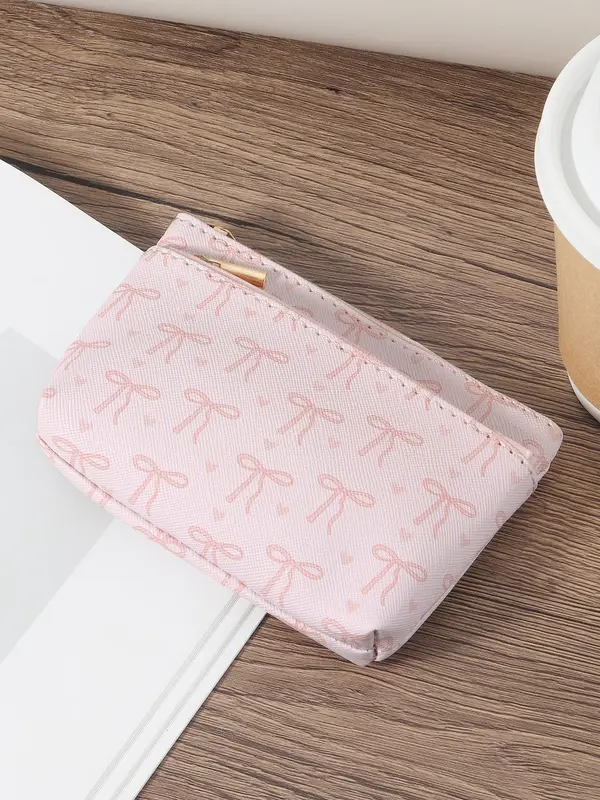 Women's Bow Pattern Short Wallet, Casual Multi Card Slot Card Holder, Minimalist Portable Multi-functional Zero Wallet, Driver's License Wallet, Card Bag 6