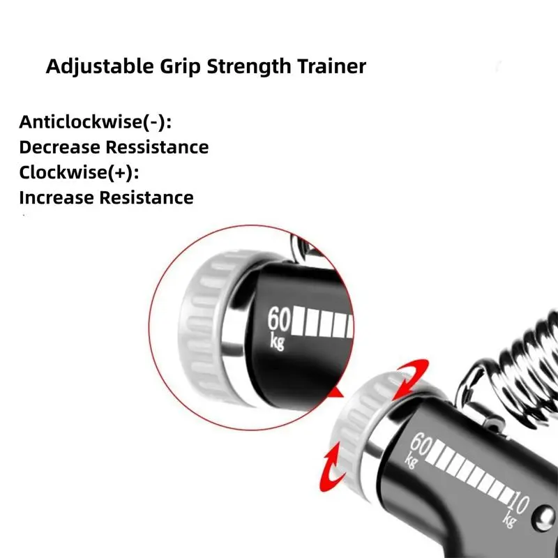 R Shaped Hand Grip Strengthener, Adjustable Multifunctional Fitness Grip, Non-slip Mechanical Counting Grip For Hand Strength Enhancement 4