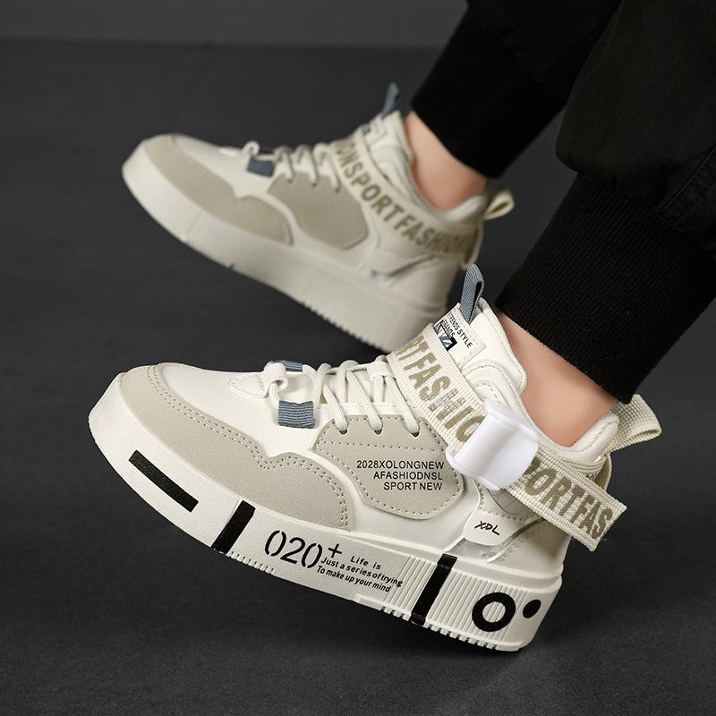 Children's Running Shoes Outdoor Leather Surface Fashionable Shoes Casual High Top Comfortable Board Shoes for Kids 5